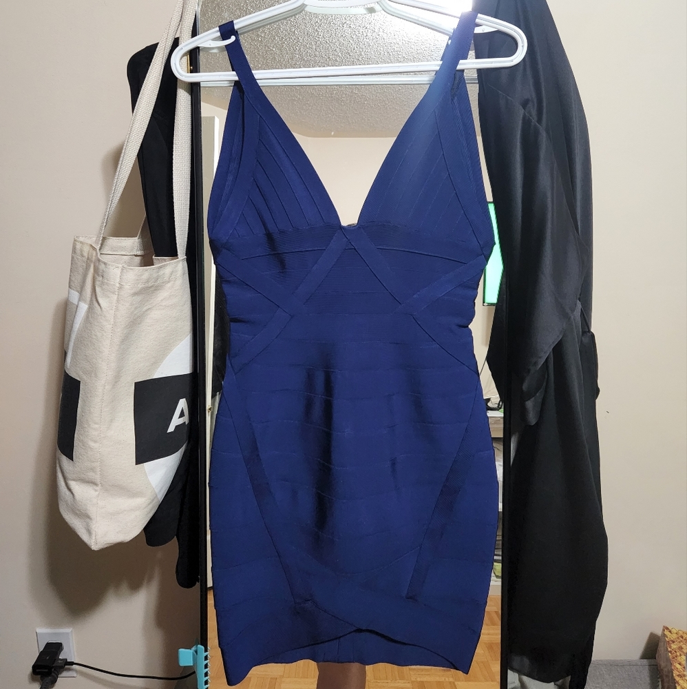 LVST Bunny Queen B Bandage Dress in Blue